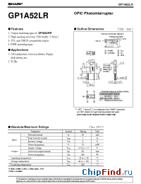 Datasheet GP1A52 manufacturer SHARP